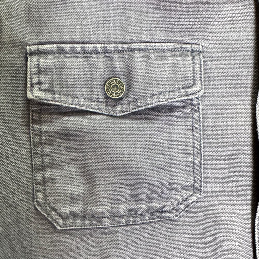 Duluth Trading Fleece Lined Canvas Shirt Jacket Shacket Love Heart Workwear M - Picture 4 of 16